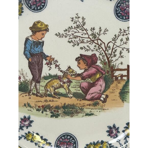 Antique 19th Century Wedgwood Etruria 'Garland' Kate Greenaway 10.25" Plate - Picture 2 of 10